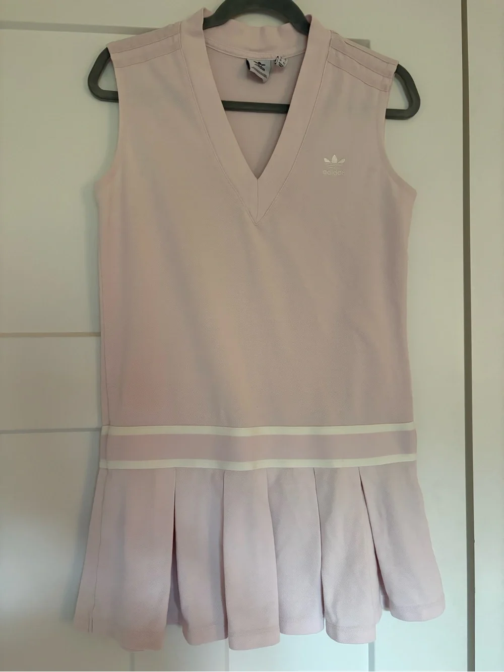 Sleeveless V-Neck Tennis Luxe Dress in Light Pink - Picture 2 of 8